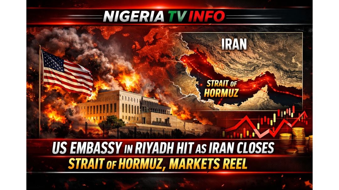 An Harbi Ofishin Jakadancin Amurka A Riyadh Yayinda Iran Ta Rufe Tashar Hormuz, Kasuwanni Sun Rugurguza
