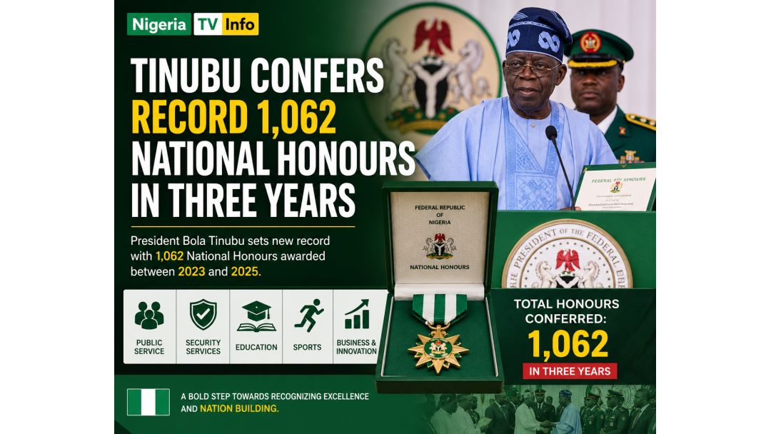 Tinubu Confers Record 1,062 National Honours in Three Years