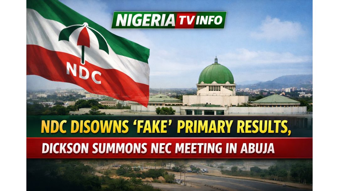 Featured image: NDC Disowns ‘Fake’ Primary Results, Dickson Summons NEC Meeting In Abuja