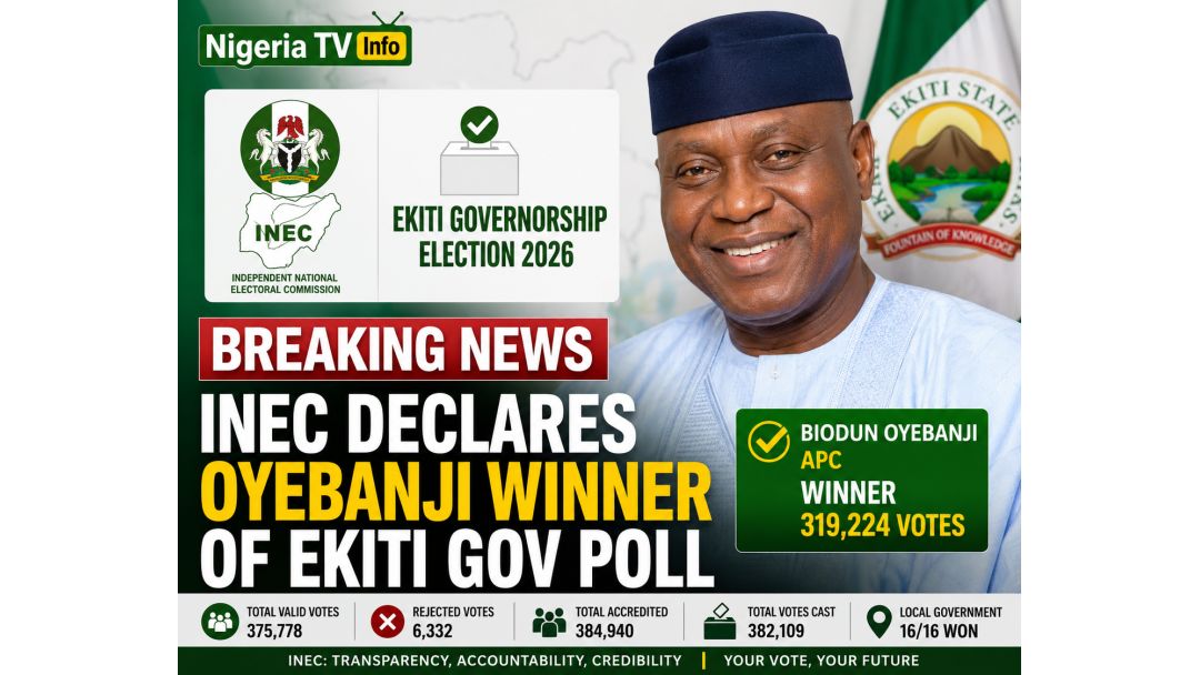 BREAKING: INEC Declares Oyebanji Winner of Ekiti Governorship Election